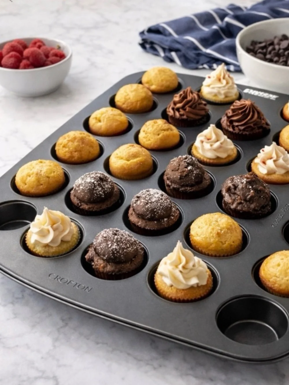 CROFTON 24‎ Cup Mini Muffin Pan Nonstick Quantum Heavy Gauge Bakeware